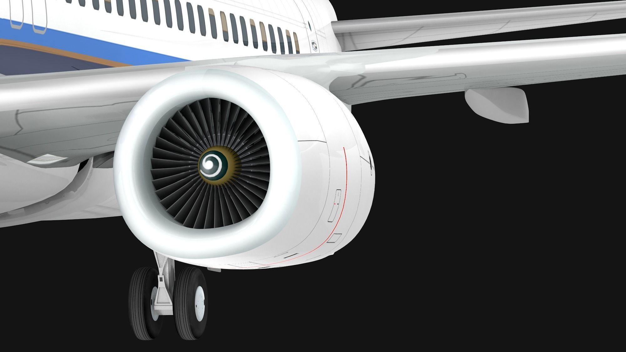 Boeing  737-800 China Southern Airlines Low-poly 3D model_5