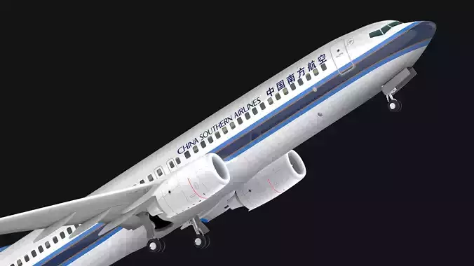 Boeing  737-800 China Southern Airlines Low-poly 3D model