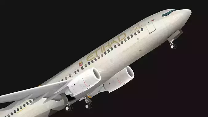 Boeing 737-800 Etihad Airways Low-poly 3D model
