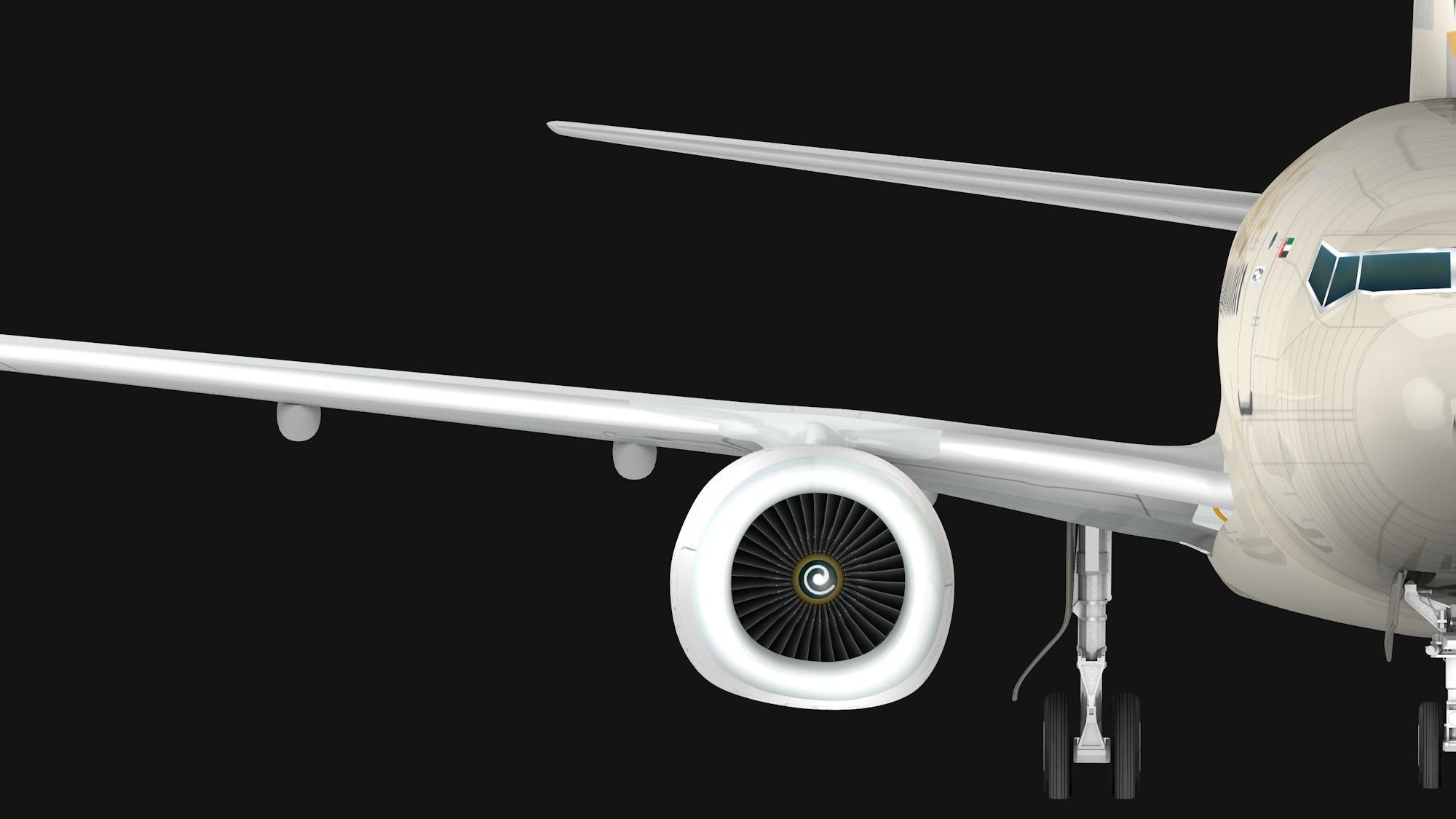 Boeing 737-800 Etihad Airways Low-poly 3D model_2