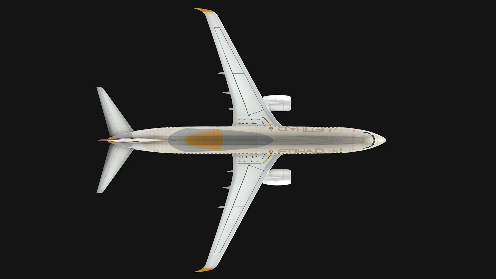 Boeing 737-800 Etihad Airways Low-poly 3D model_10