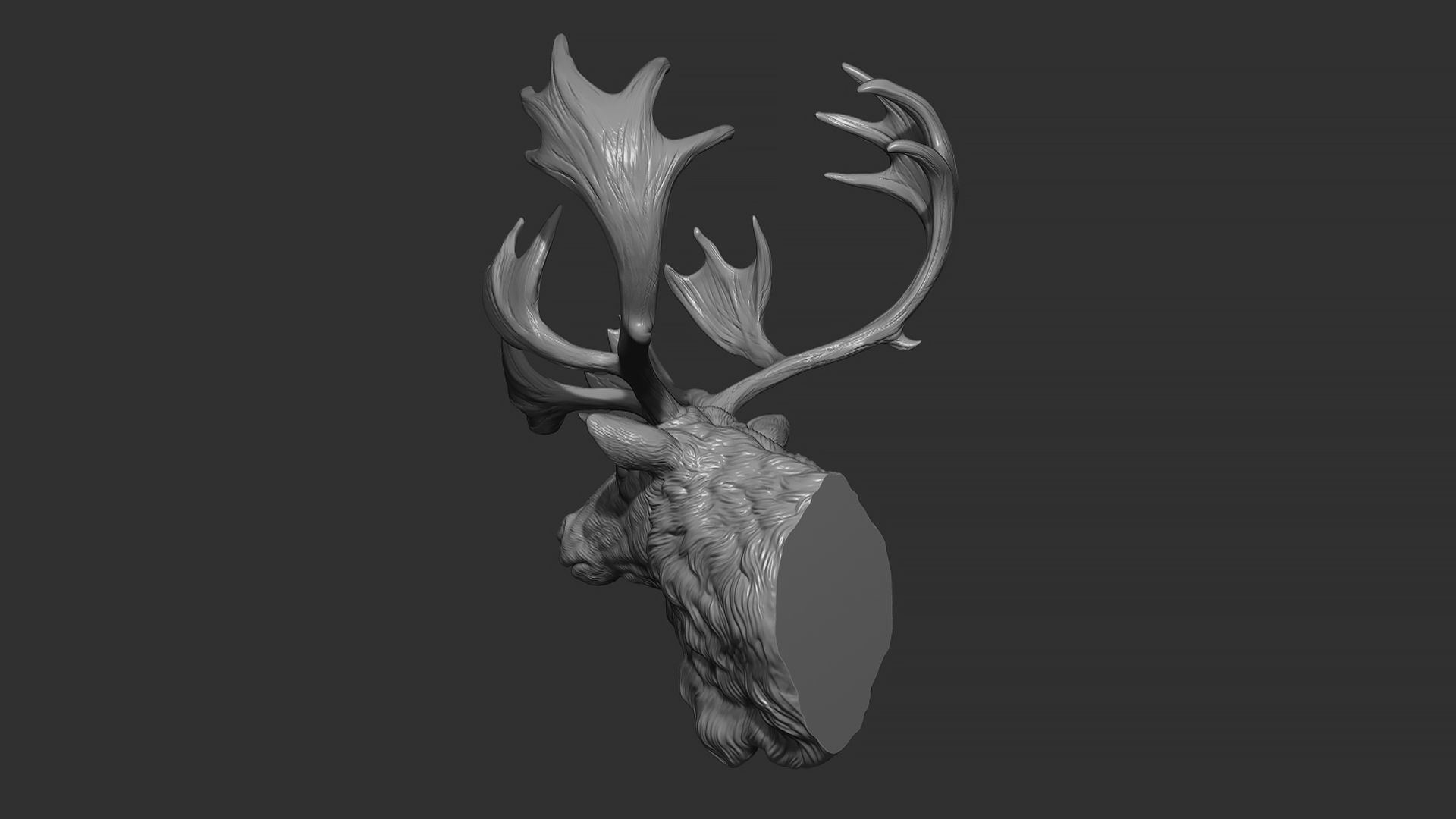 Reindeer head 3D print model_5