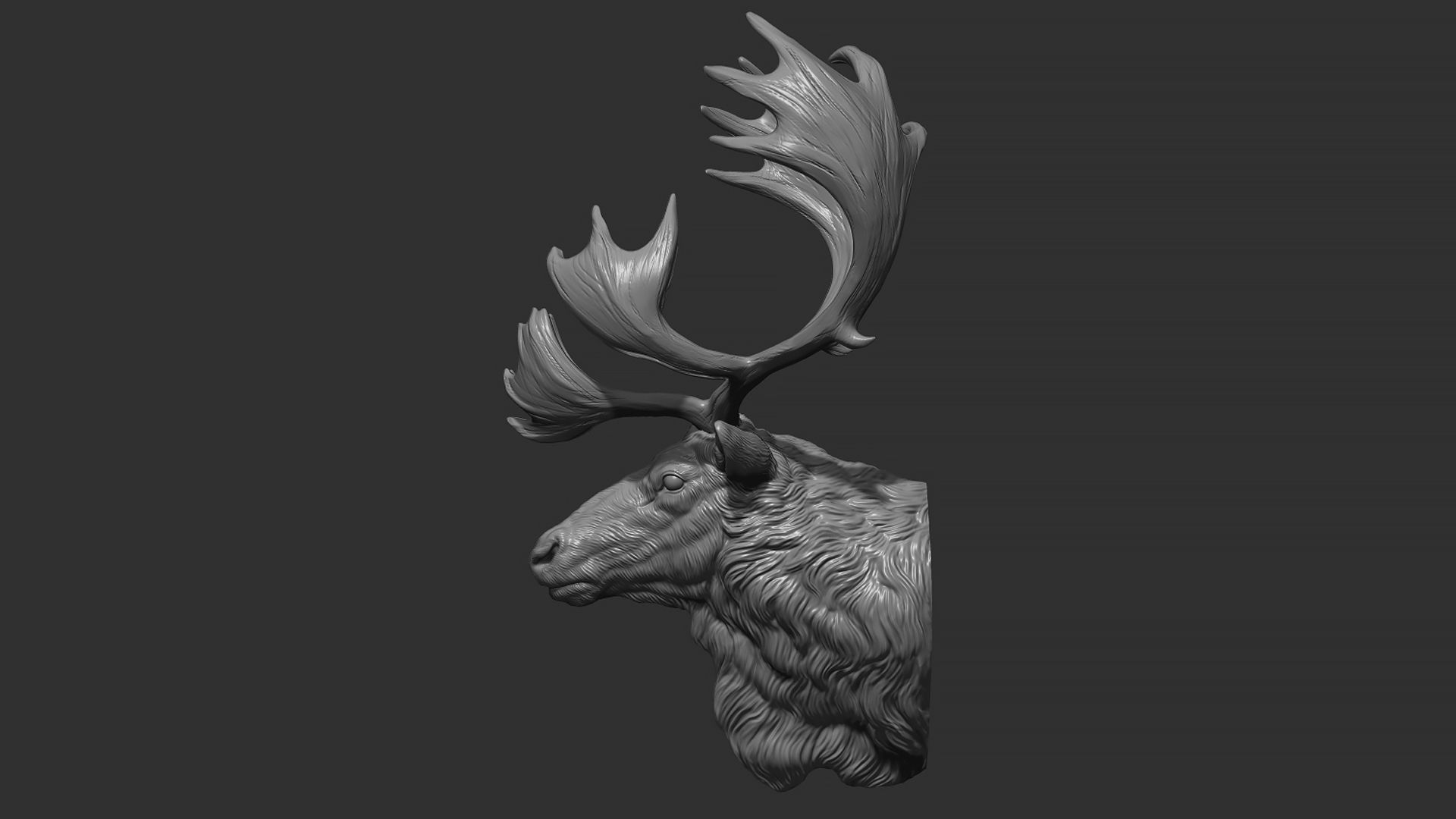Reindeer head 3D print model_1