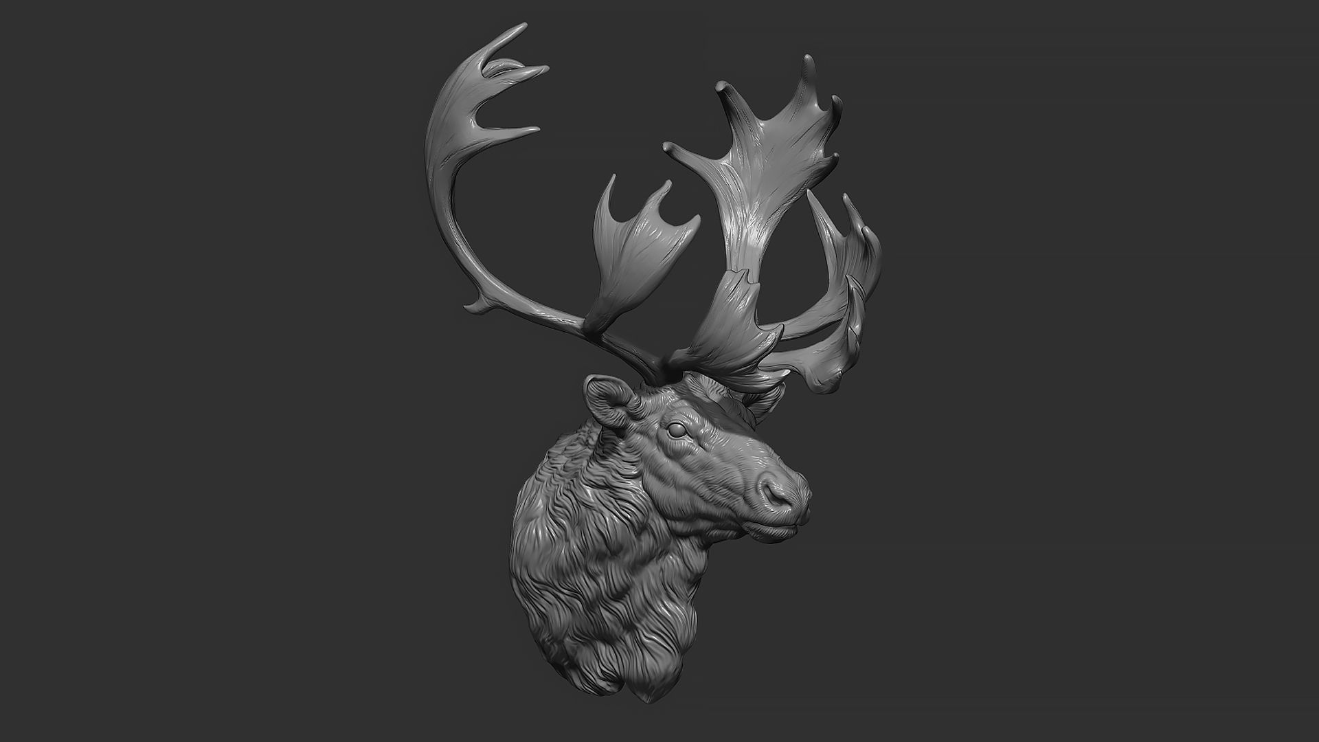 Reindeer head 3D print model_3