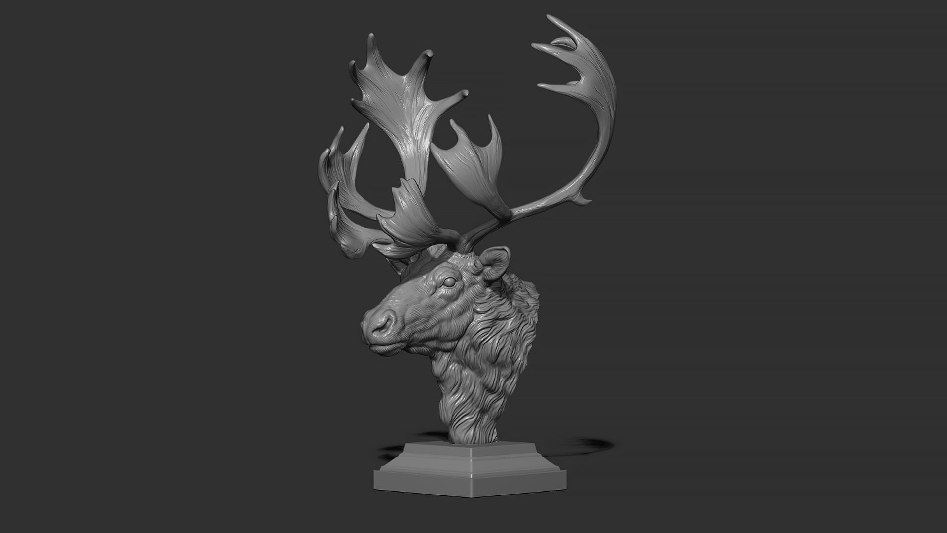 Reindeer head 3D print model_11