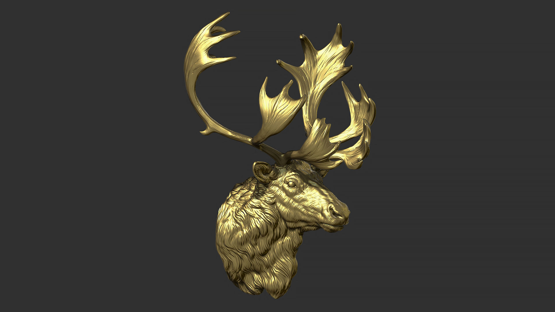 Reindeer head 3D print model_7