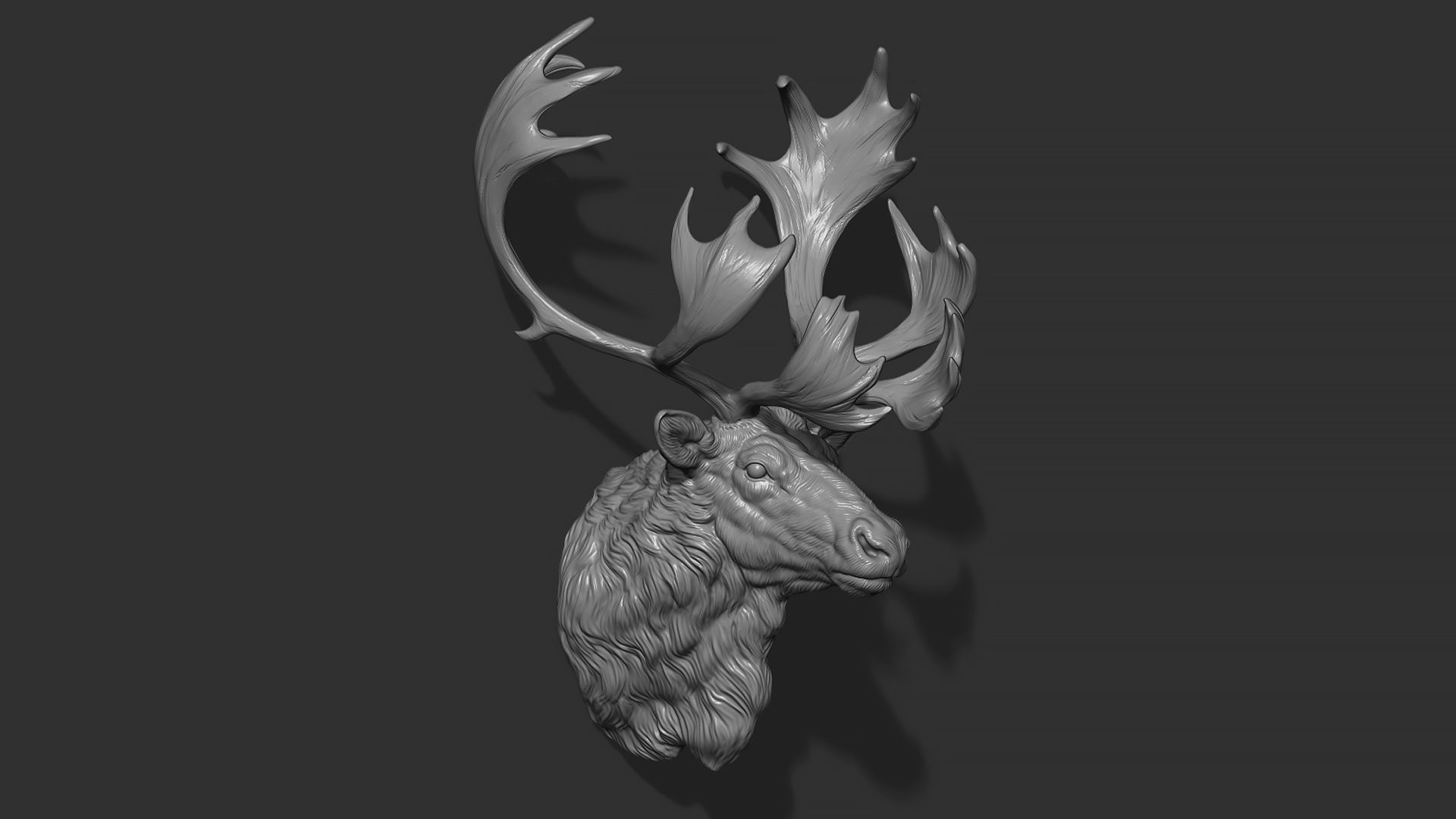 Reindeer head 3D print model_6