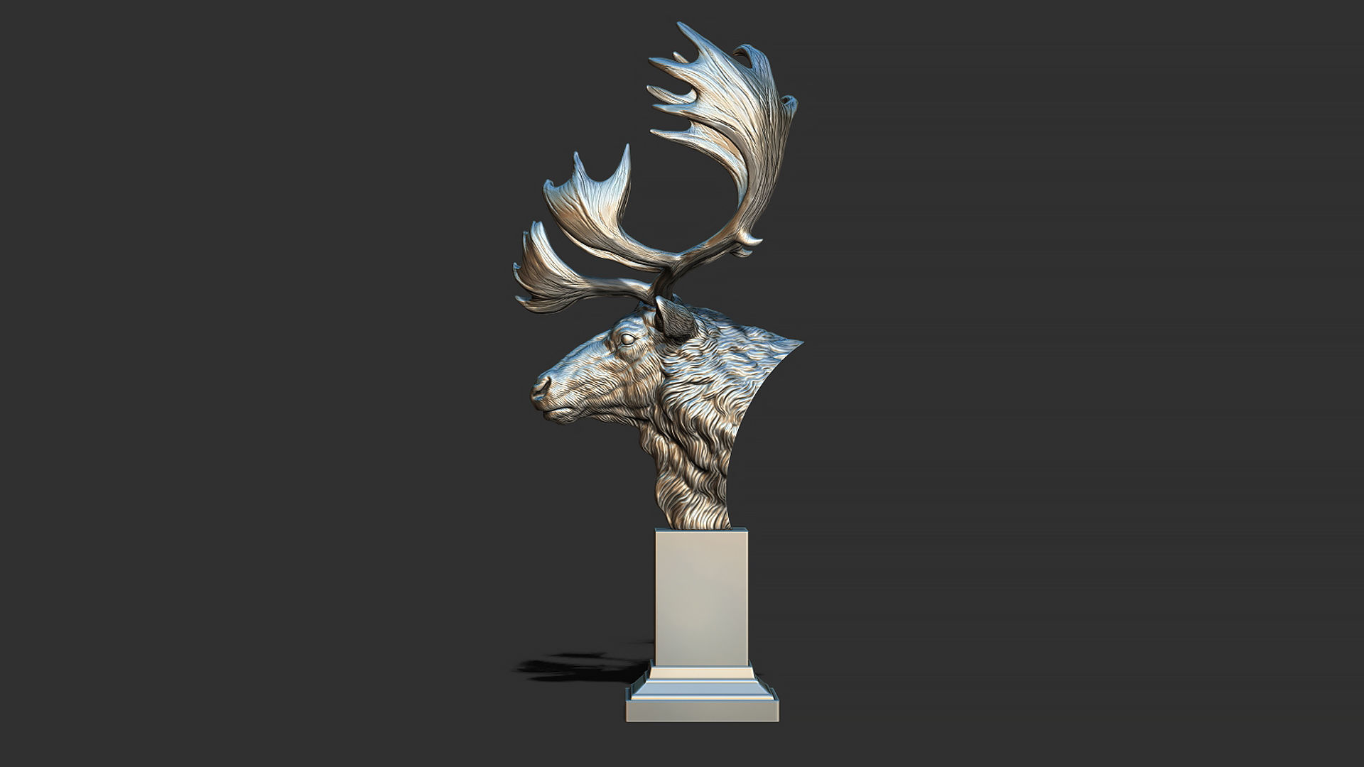 Reindeer head 3D print model_14