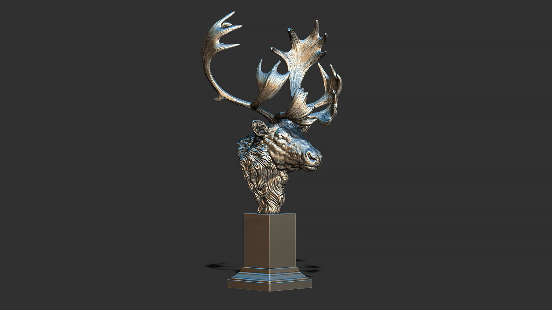 Reindeer head 3D print model_15