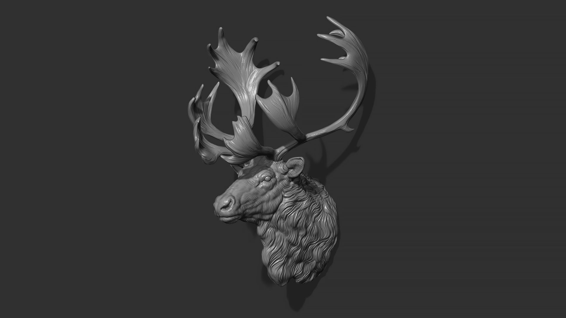 Reindeer head 3D print model_2