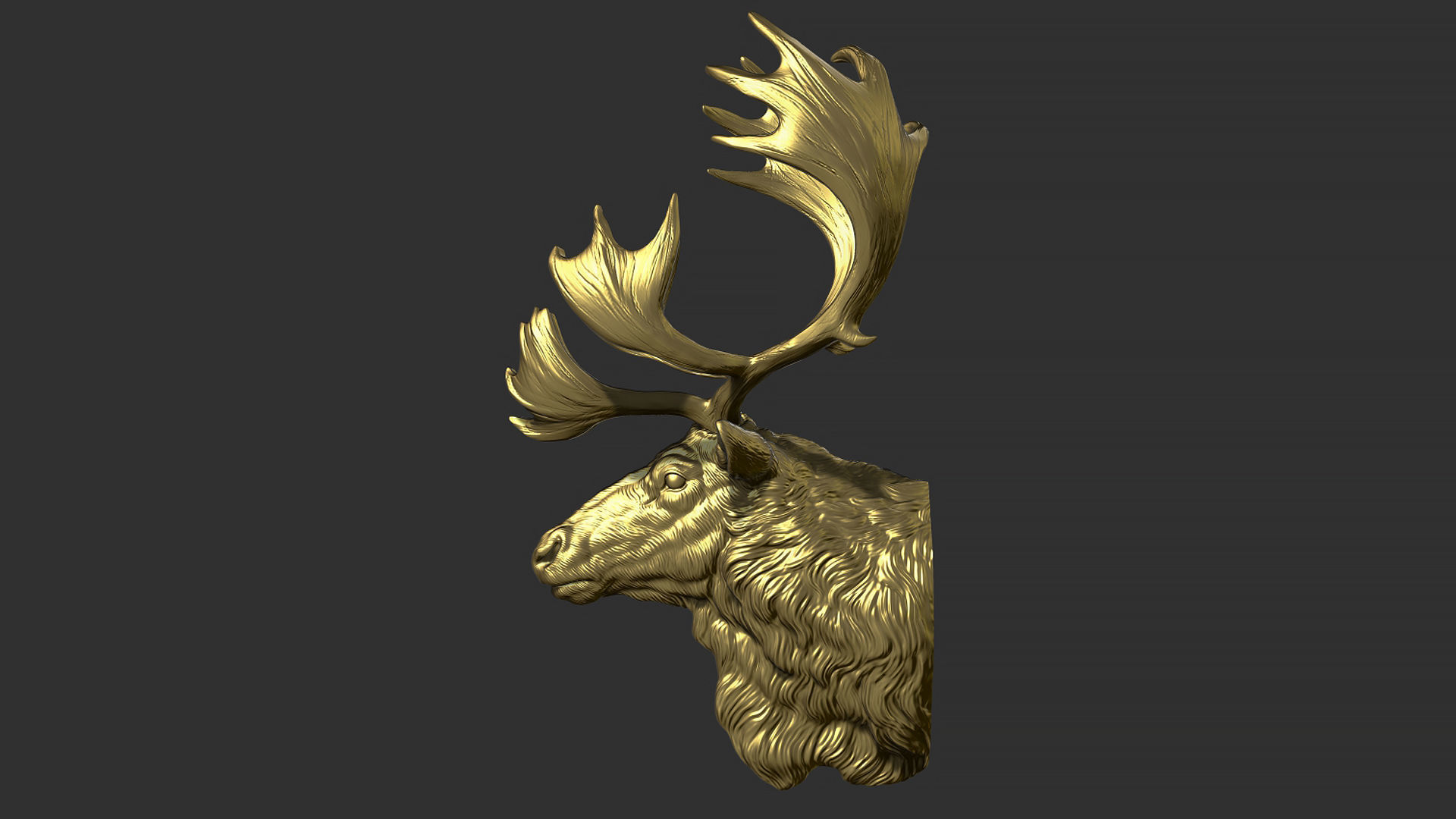Reindeer head 3D print model_8