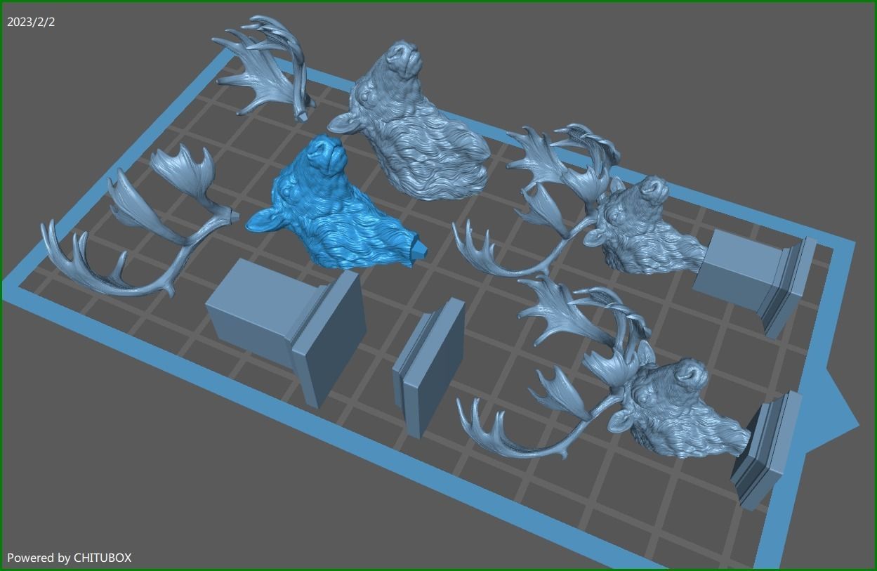 Reindeer head 3D print model_24