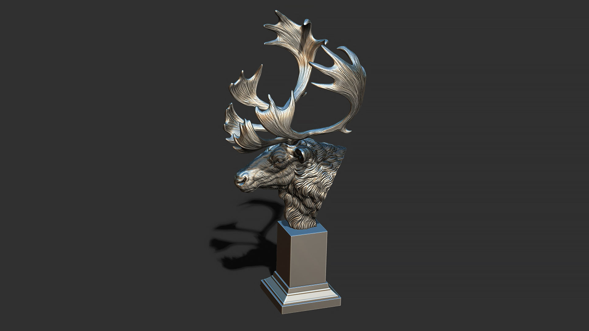 Reindeer head 3D print model_16