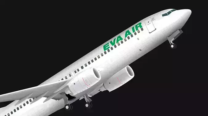 Boeing 737-800 EVA Air Low-poly 3D model