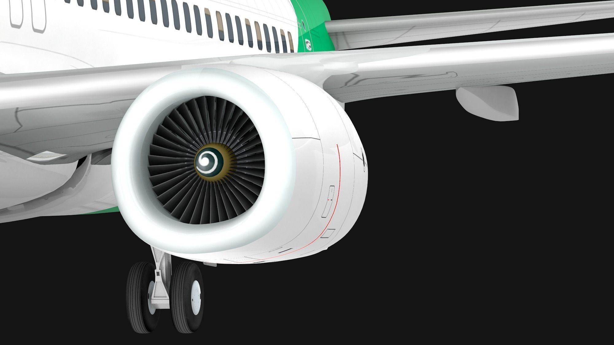 Boeing 737-800 EVA Air Low-poly 3D model_5