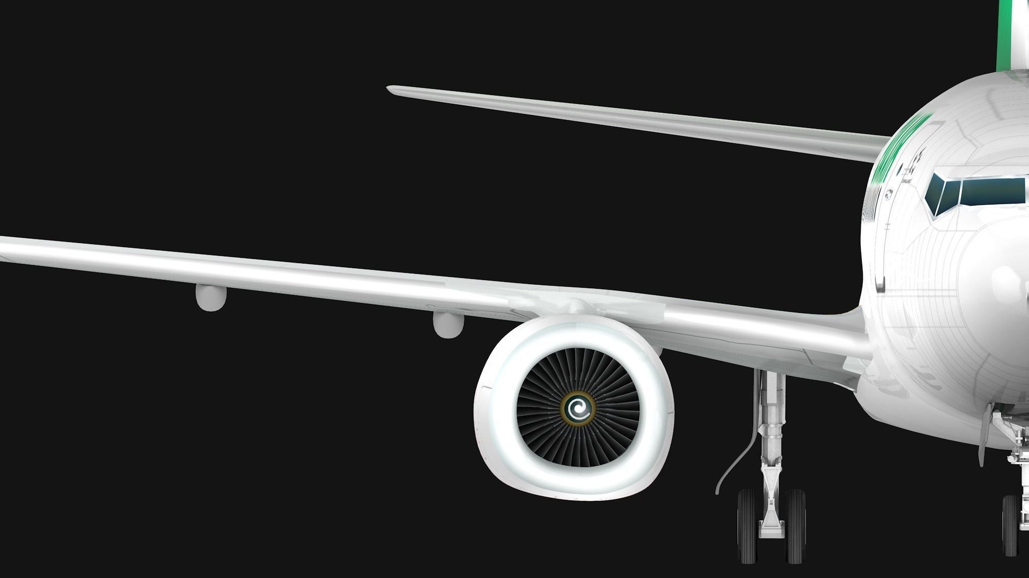 Boeing 737-800 EVA Air Low-poly 3D model_2