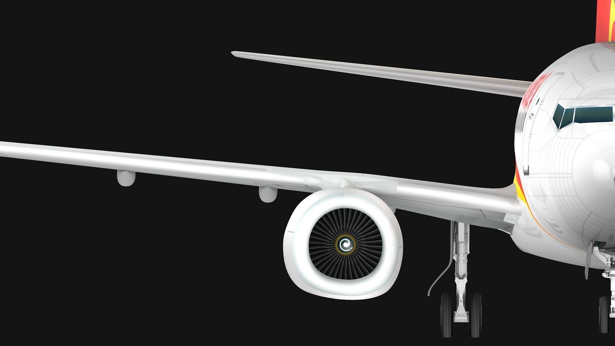 Boeing 737-800 Hainan Airlines Low-poly 3D model_2