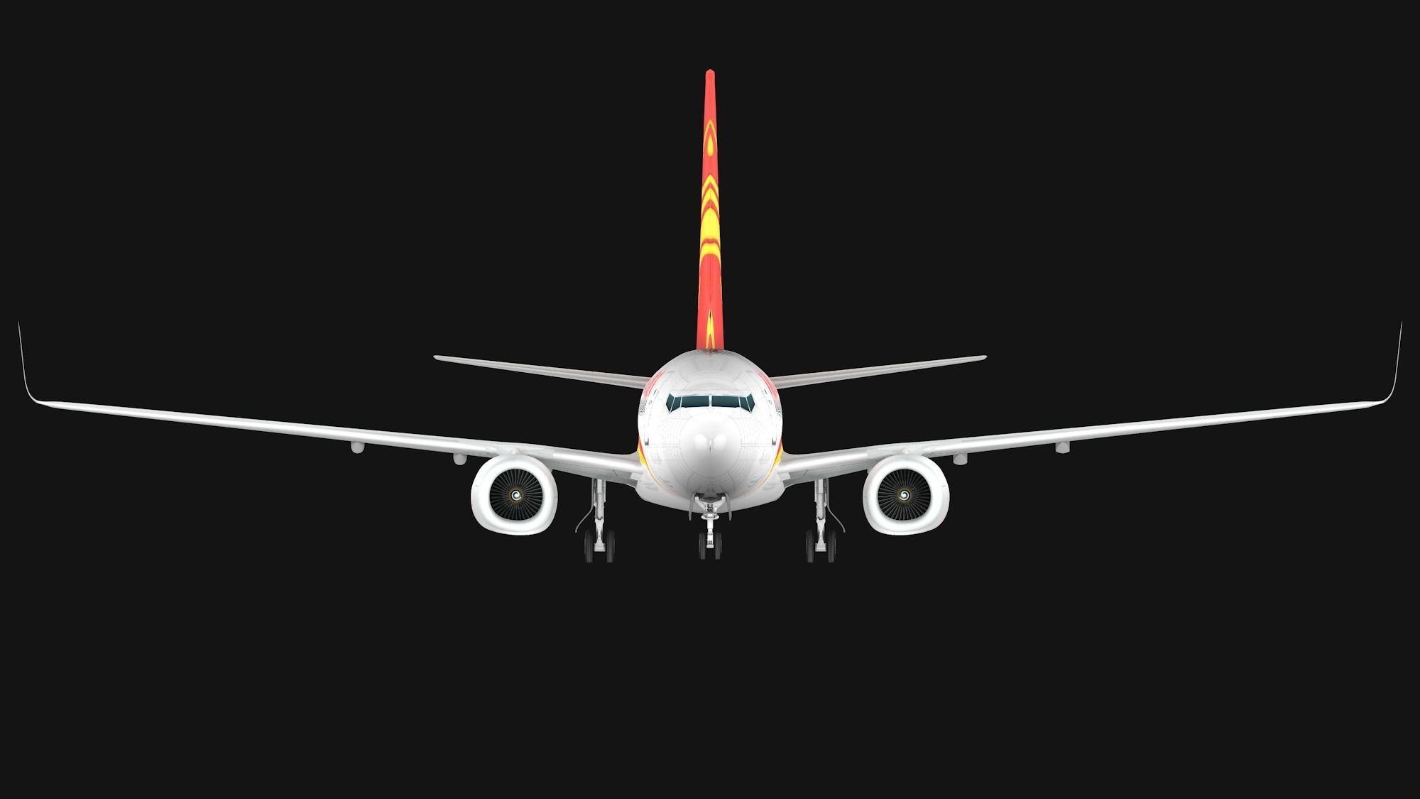 Boeing 737-800 Hainan Airlines Low-poly 3D model_3