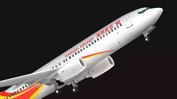 Boeing 737-800 Hainan Airlines Low-poly 3D model