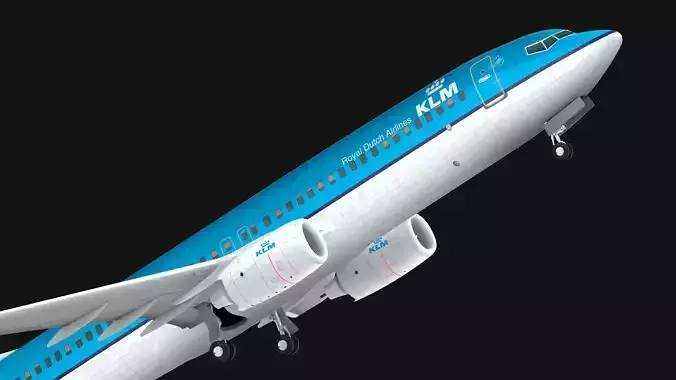 Boeing 737-800 KLM Low-poly 3D model