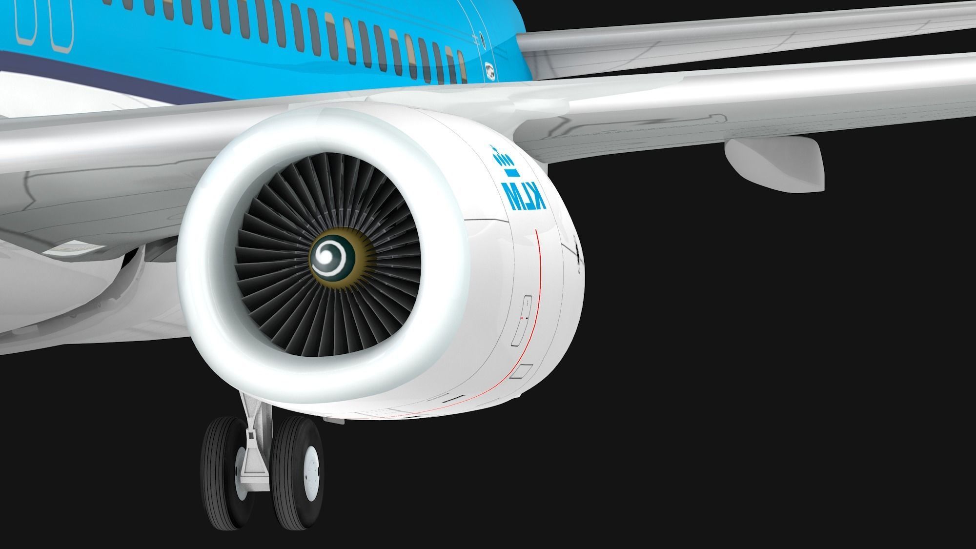 Boeing 737-800 KLM Low-poly 3D model_5