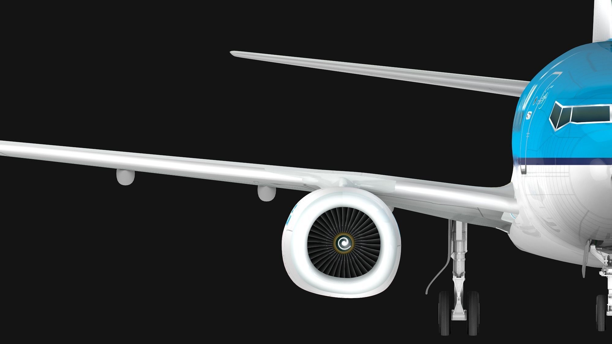 Boeing 737-800 KLM Low-poly 3D model_2