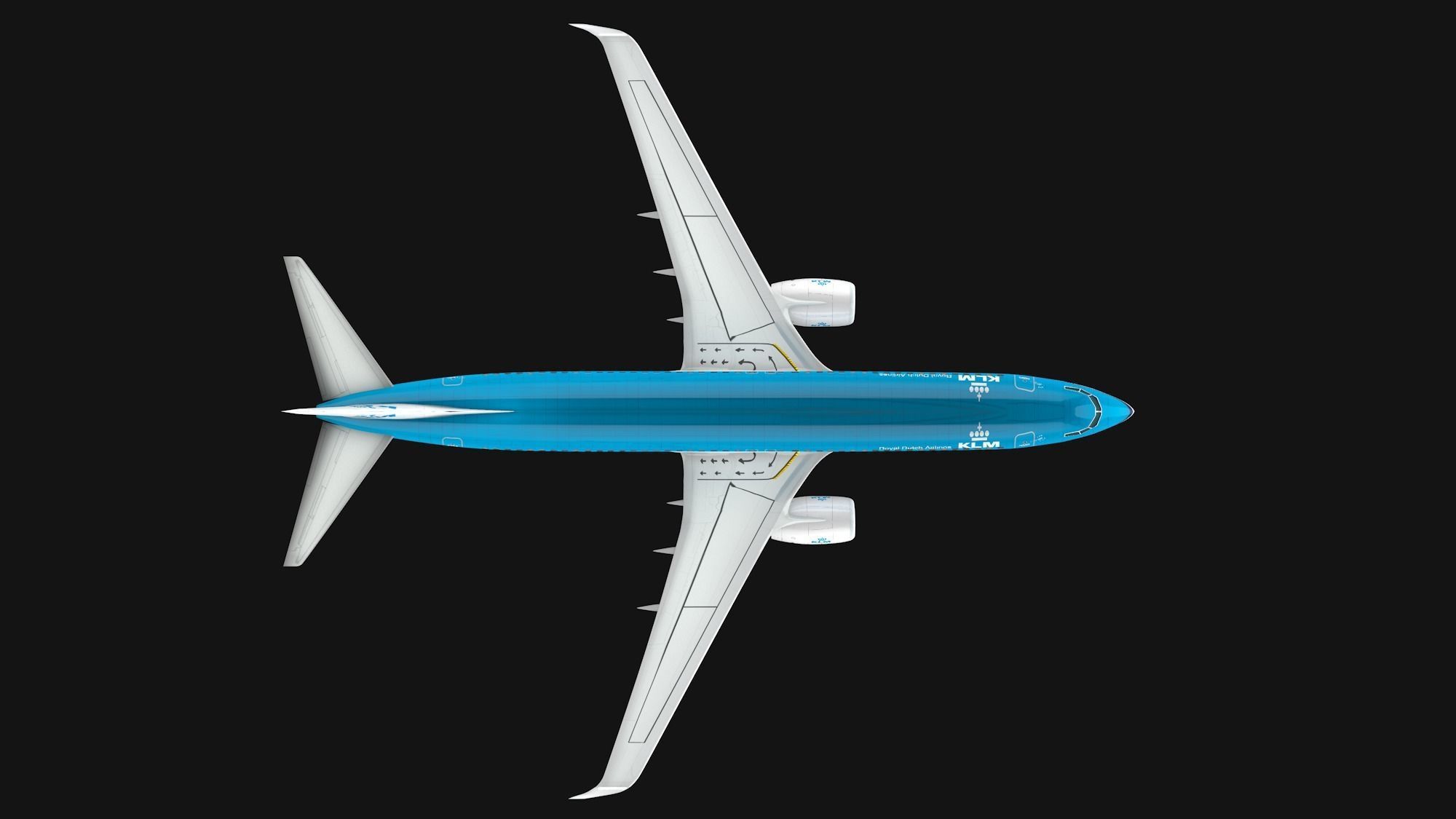 Boeing 737-800 KLM Low-poly 3D model_10