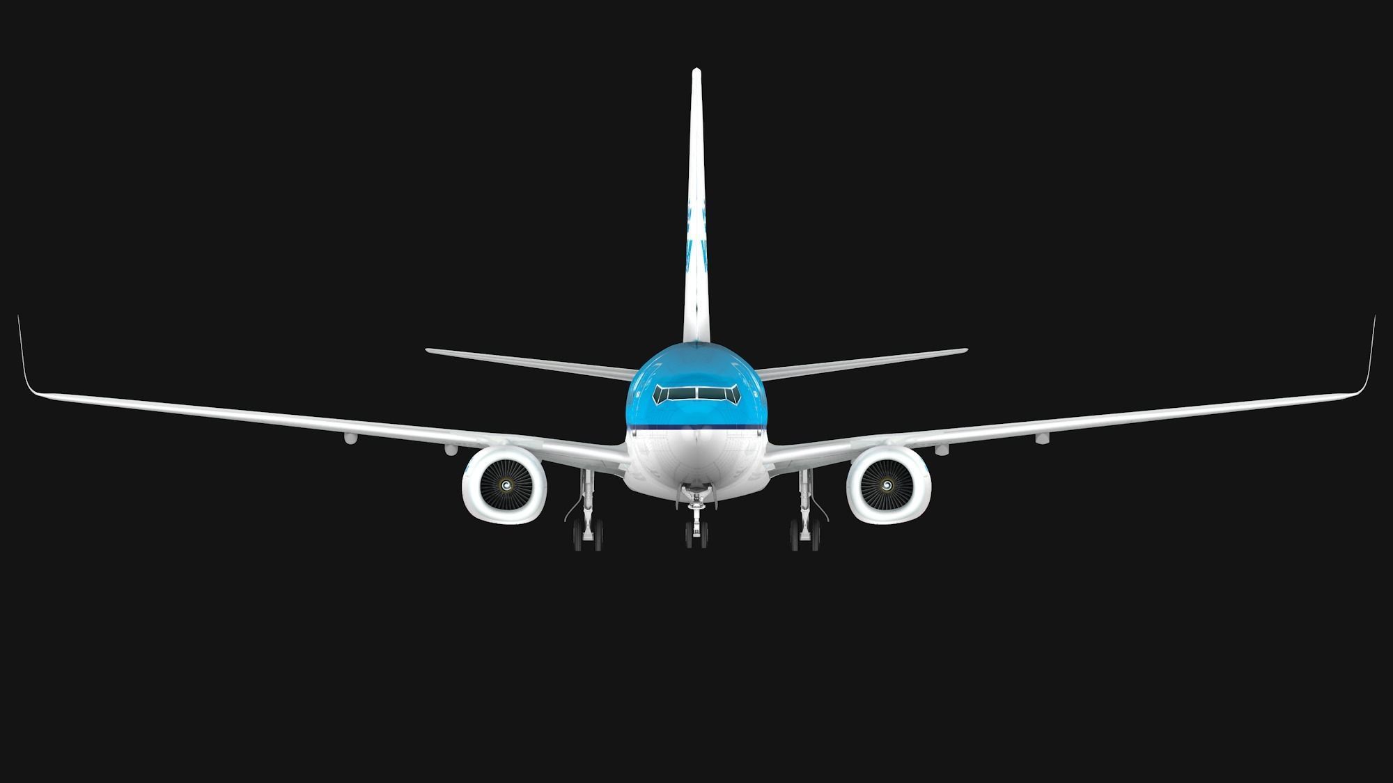 Boeing 737-800 KLM Low-poly 3D model_3
