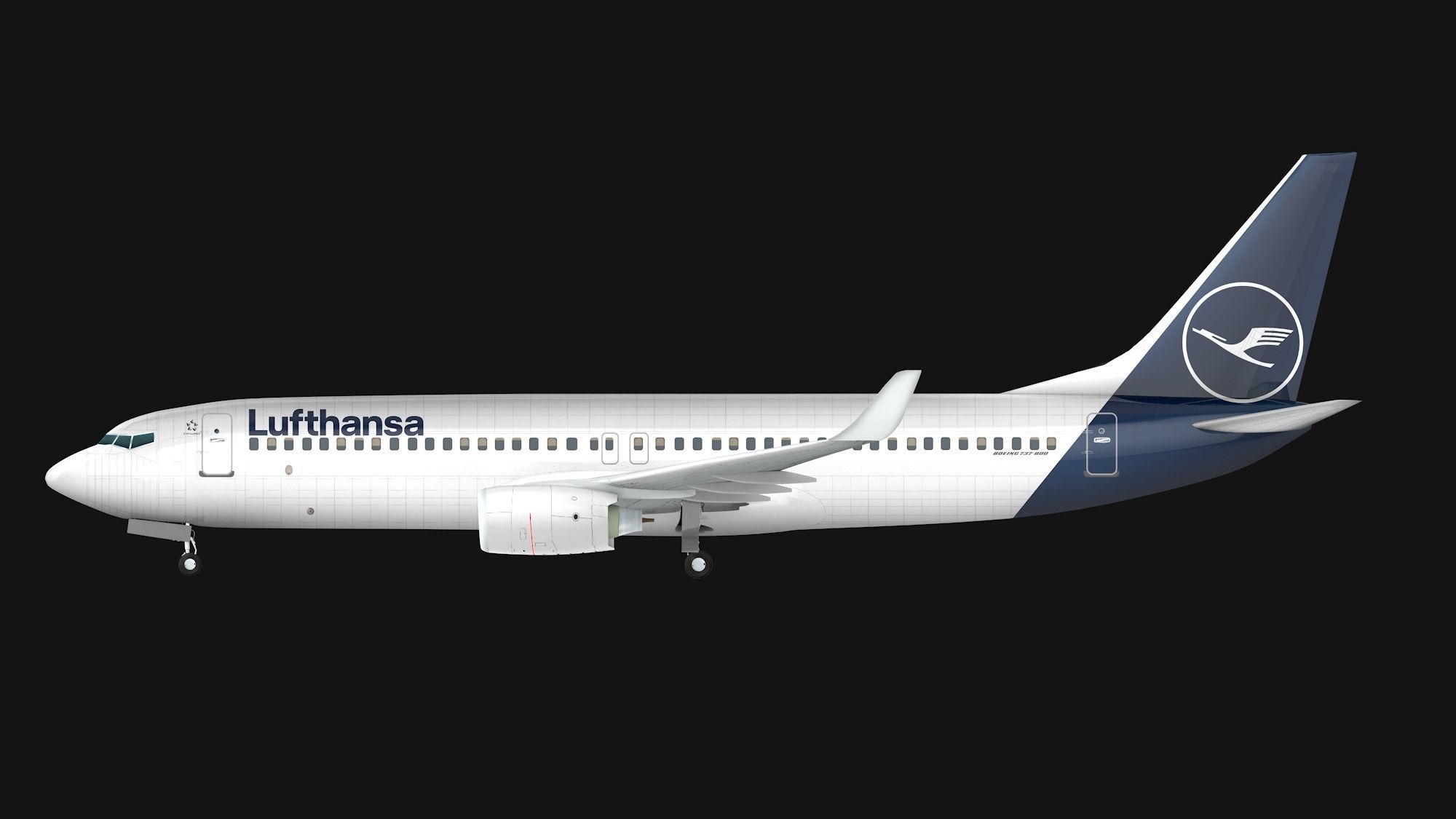 Boeing 737-800 Lufthansa Low-poly 3D model_6