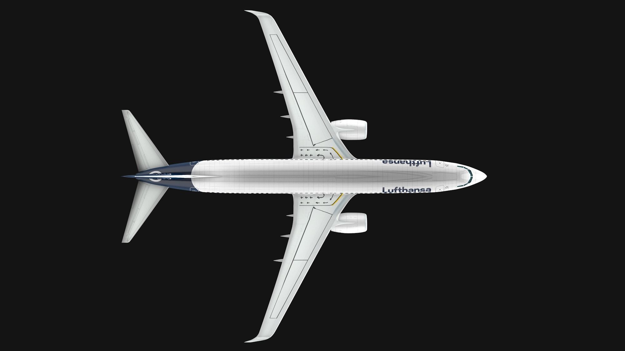 Boeing 737-800 Lufthansa Low-poly 3D model_10