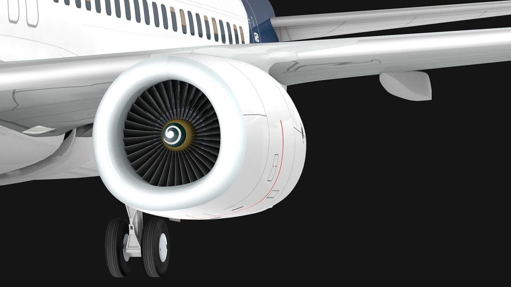 Boeing 737-800 Lufthansa Low-poly 3D model_5