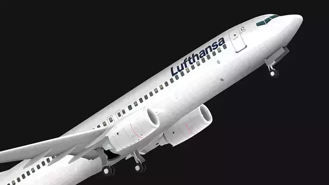 Boeing 737-800 Lufthansa Low-poly 3D model