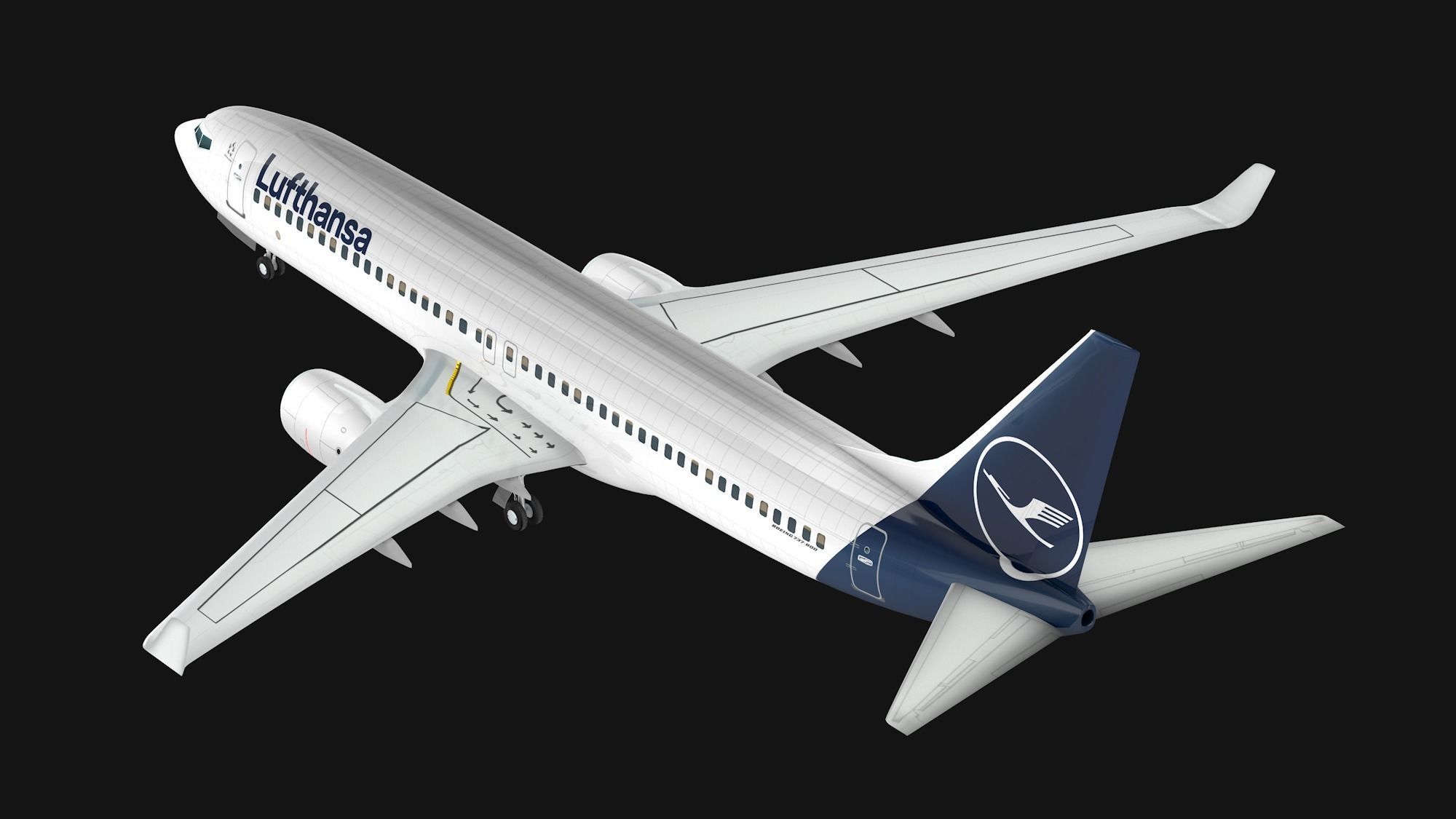 Boeing 737-800 Lufthansa Low-poly 3D model_7