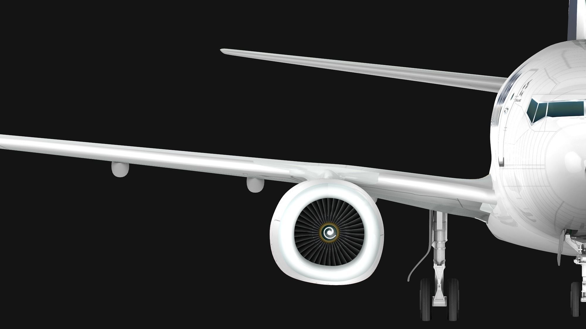 Boeing 737-800 Lufthansa Low-poly 3D model_2