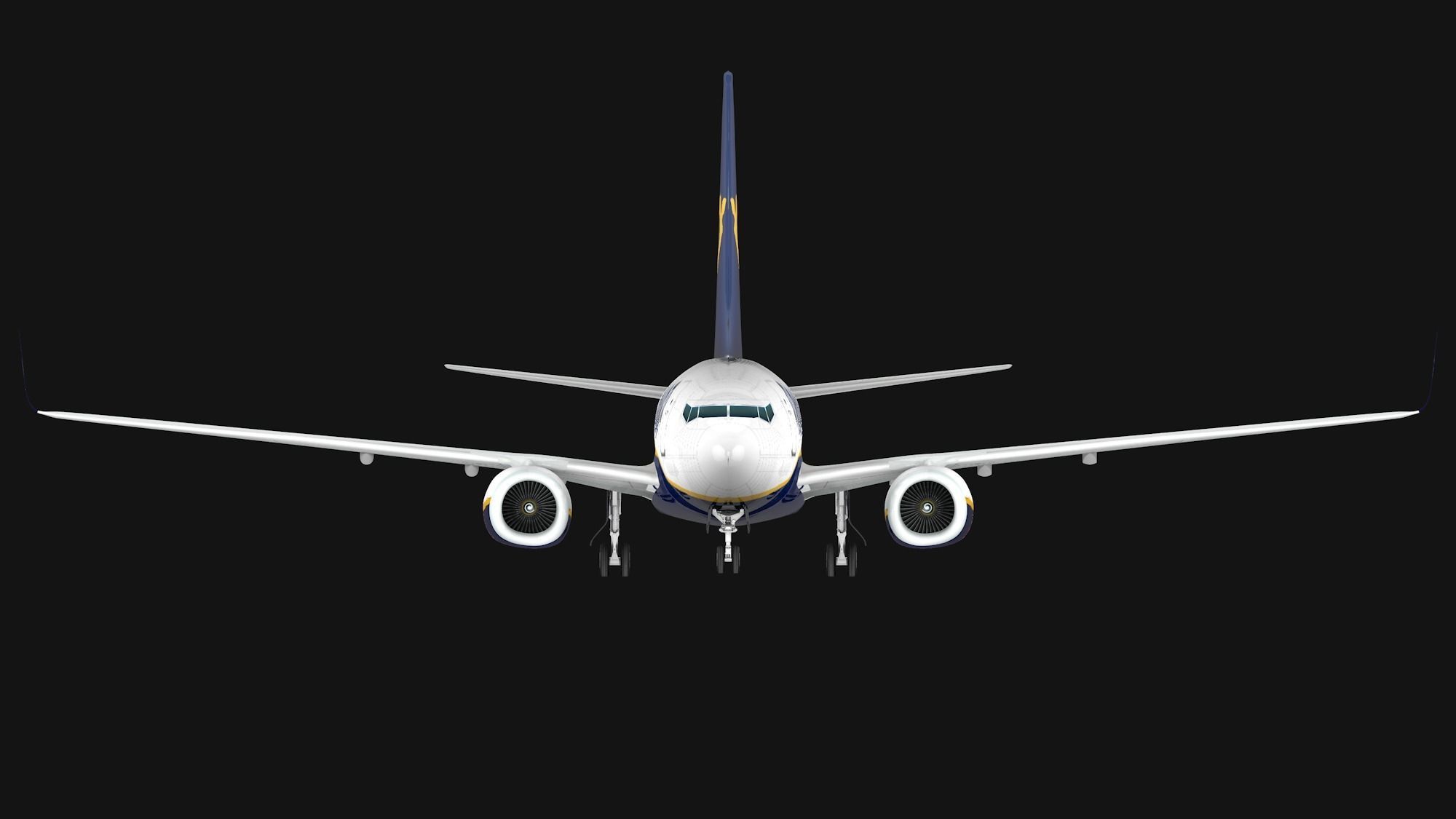 Boeing 737-800 Ryanair Low-poly 3D model_3