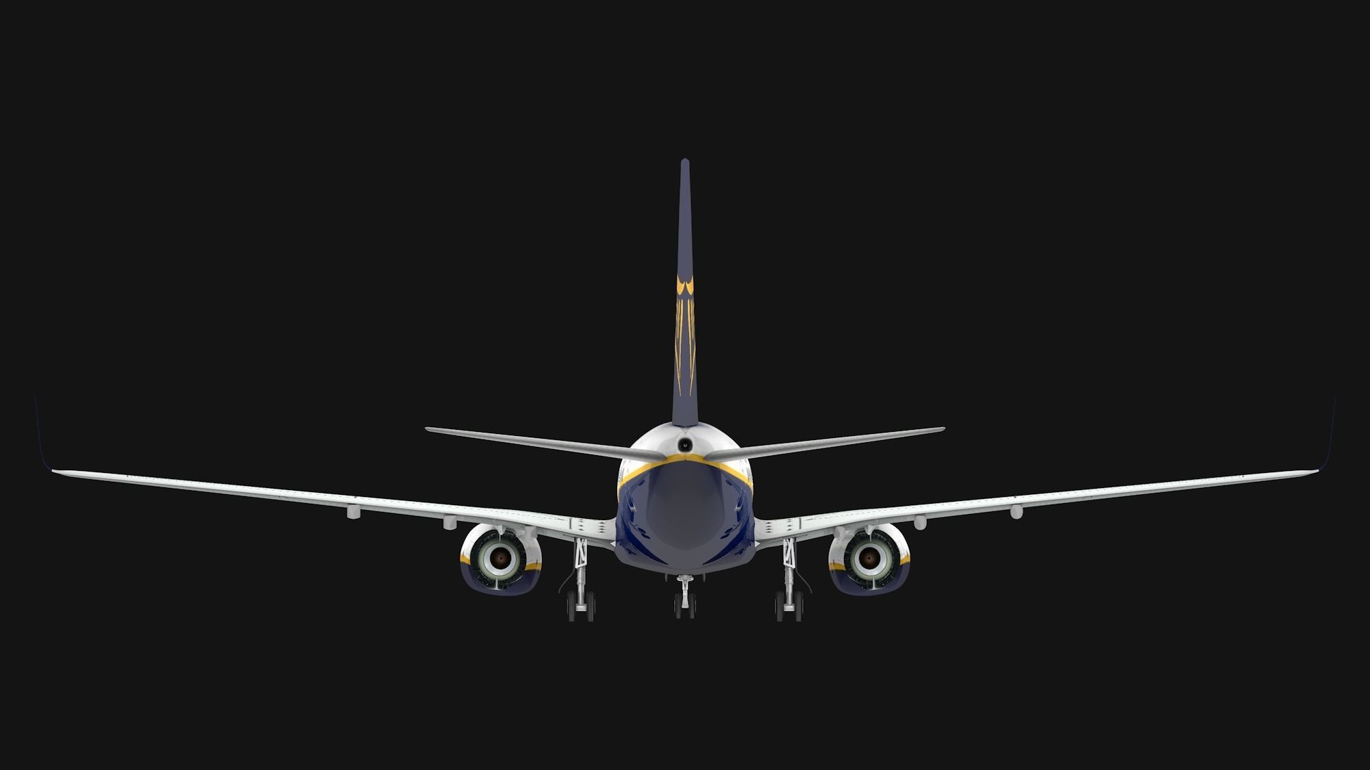 Boeing 737-800 Ryanair Low-poly 3D model_10