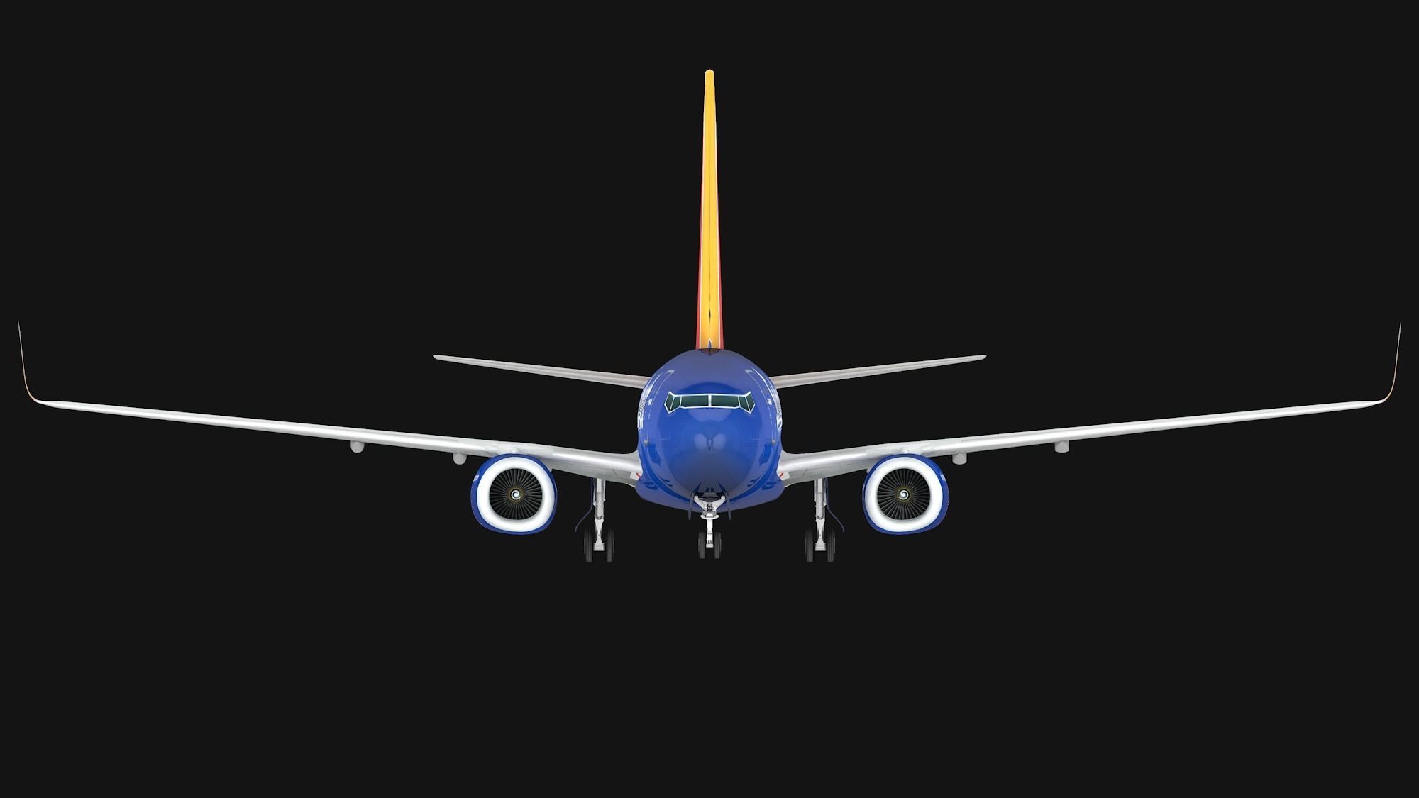 Boeing 737-800 Southwest Airlines Low-poly 3D model_3