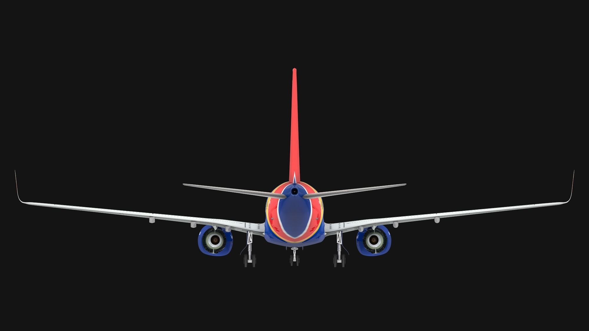 Boeing 737-800 Southwest Airlines Low-poly 3D model_8