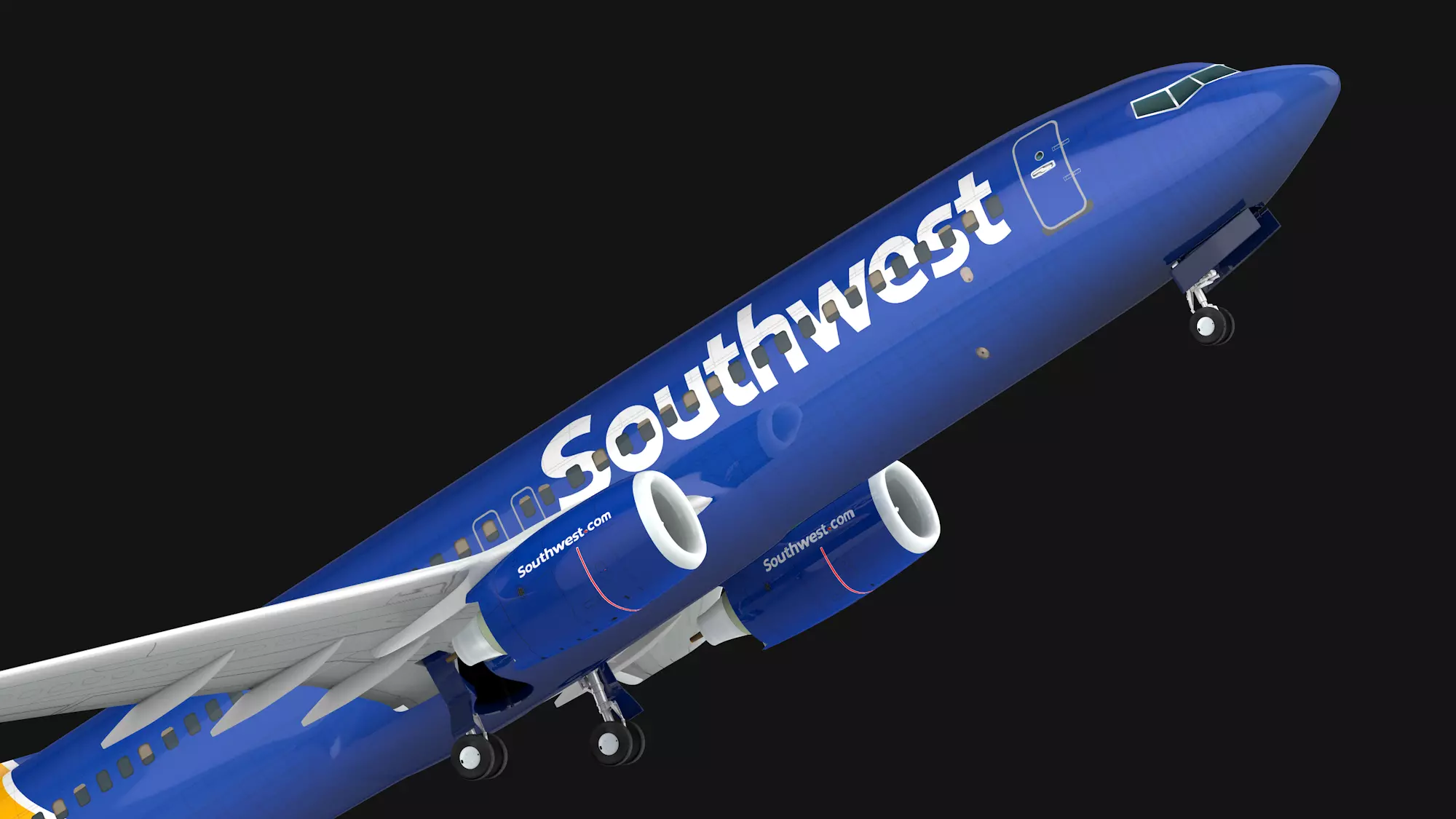 Boeing 737-800 Southwest Airlines Low-poly 3D model_0