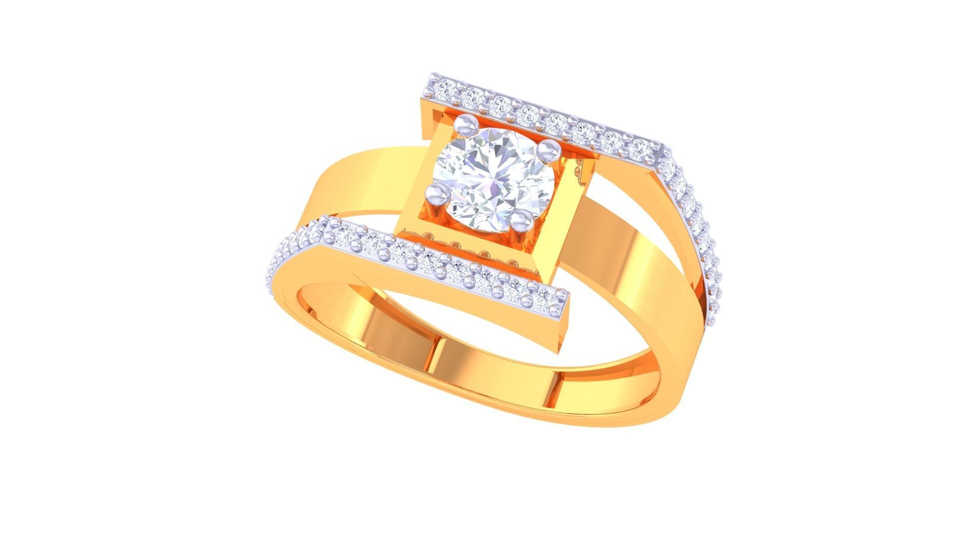 Wedding Engagement Rings 3dm STL OBJ FBX Renders Details 3D print model_2