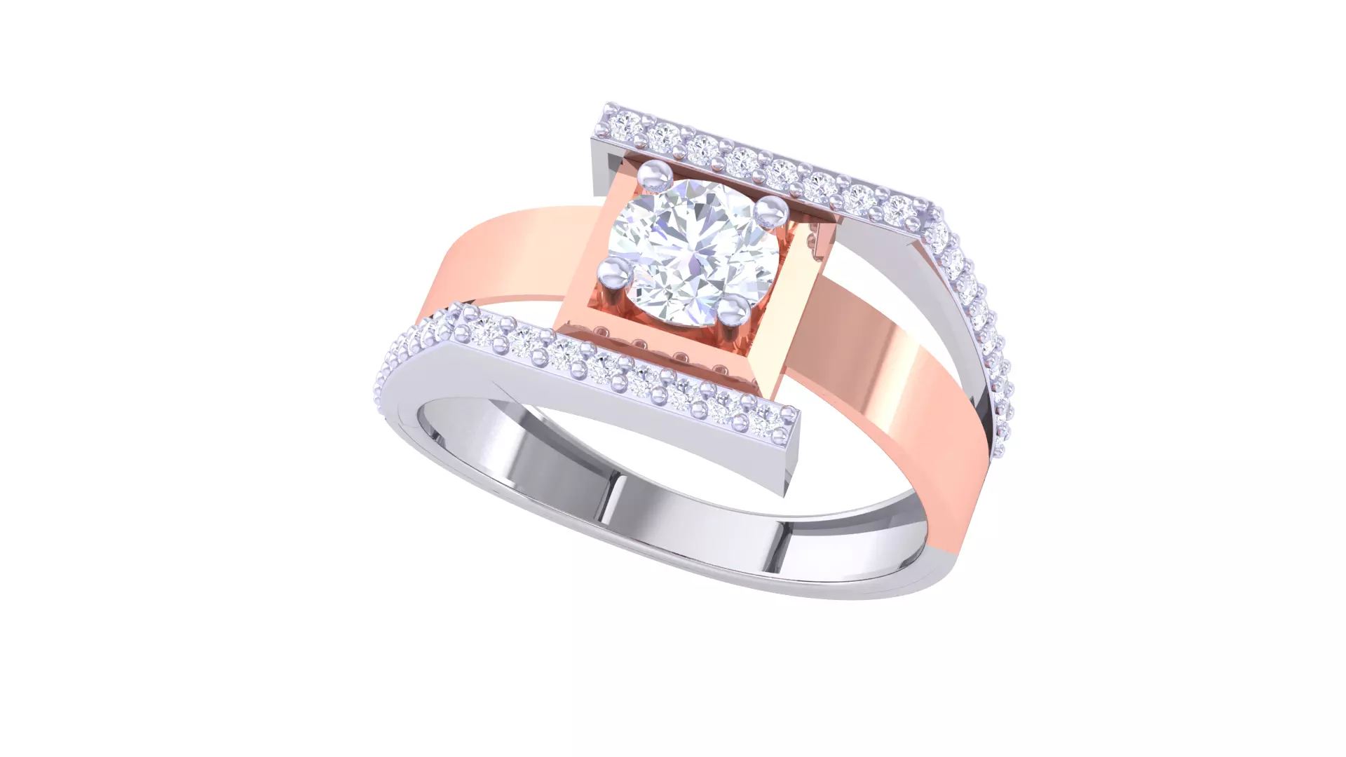 Wedding Engagement Rings 3dm STL OBJ FBX Renders Details 3D print model_0