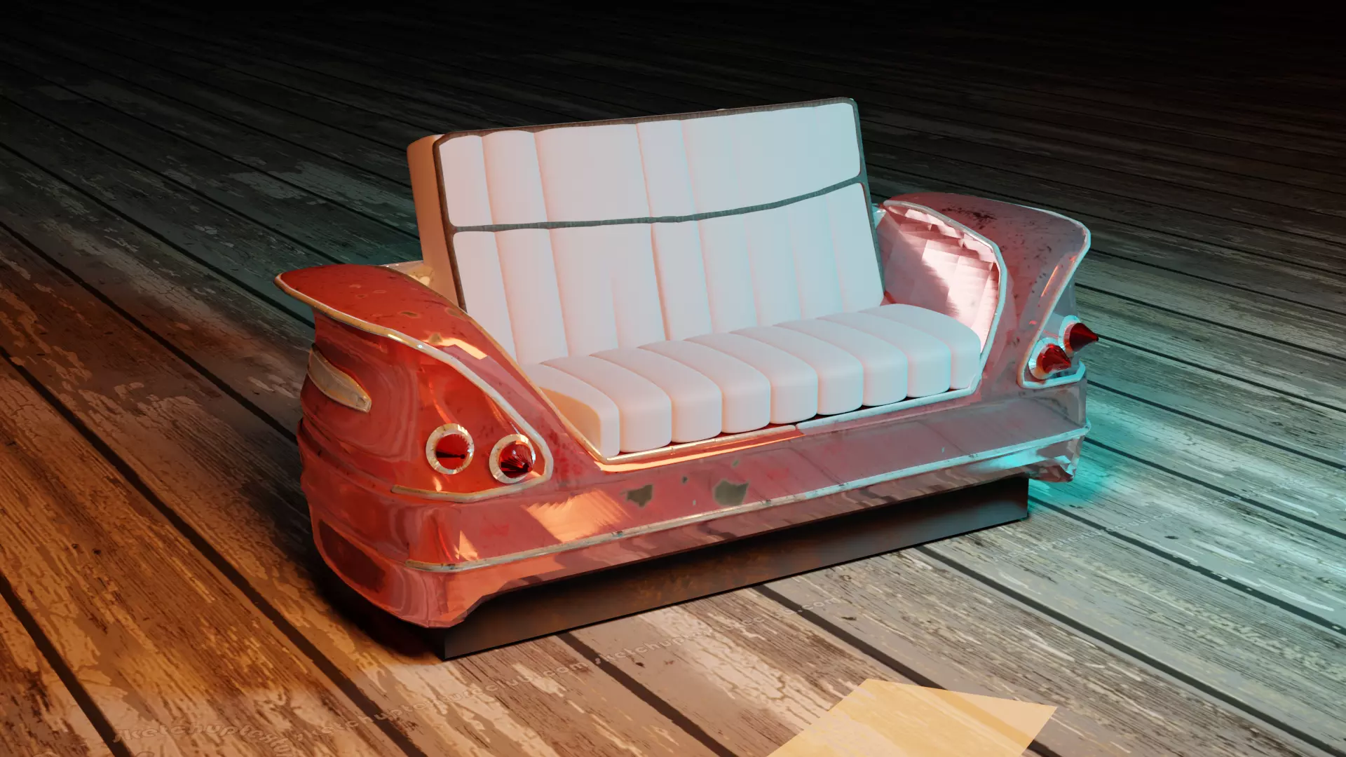 Sofa with vehicle built up 3D model
