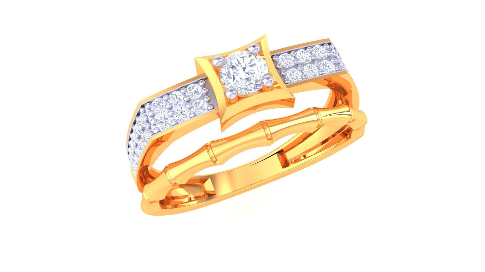 Wedding Engagement Rings 3dm STL OBJ FBX Renders Details 3D print model_2