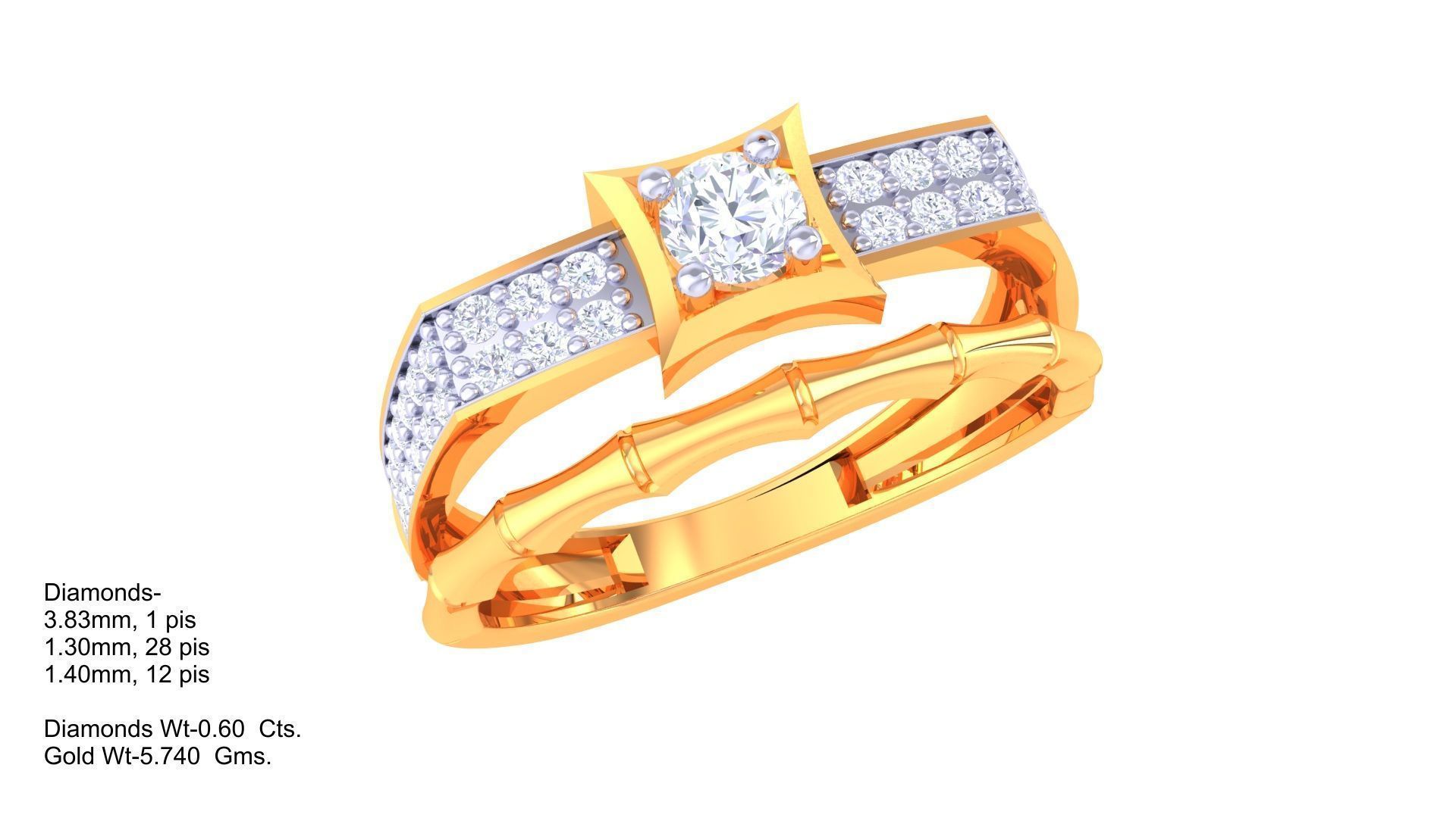 Wedding Engagement Rings 3dm STL OBJ FBX Renders Details 3D print model_1