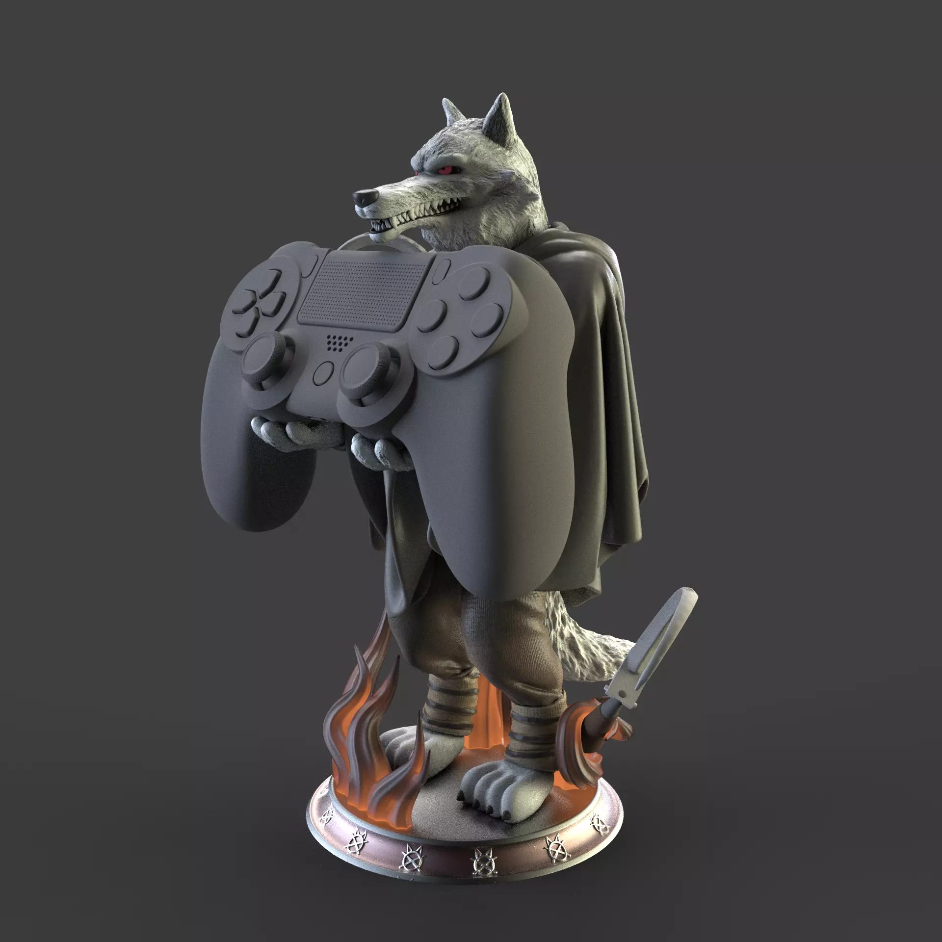 JOYSTICK HOLDER WOLF PUSS IN BOOTS 3D print model