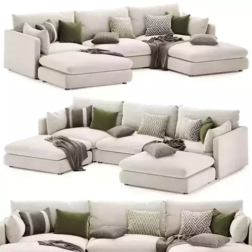 Unwind 5-Piece Slipcovered Sectional Sofa