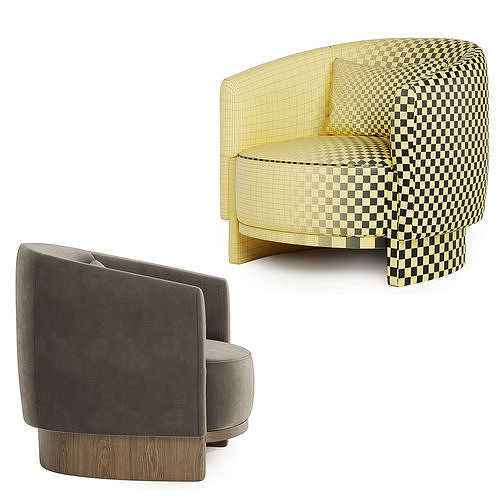 HUG Armchair by Parla design 3D model 5