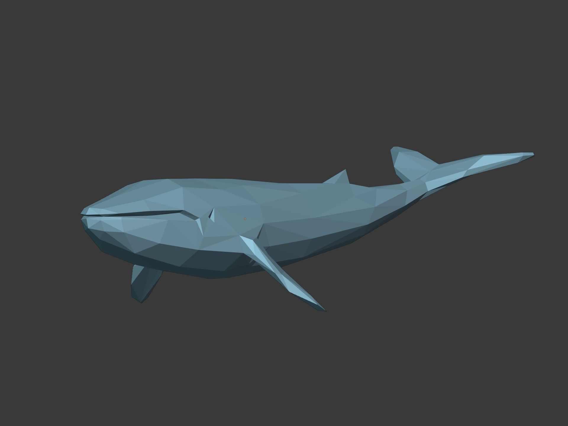 LowPoly Blue Whale Low-poly 3D model_7
