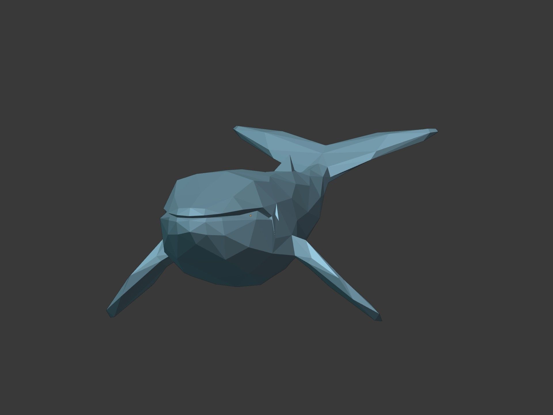 LowPoly Blue Whale Low-poly 3D model_9