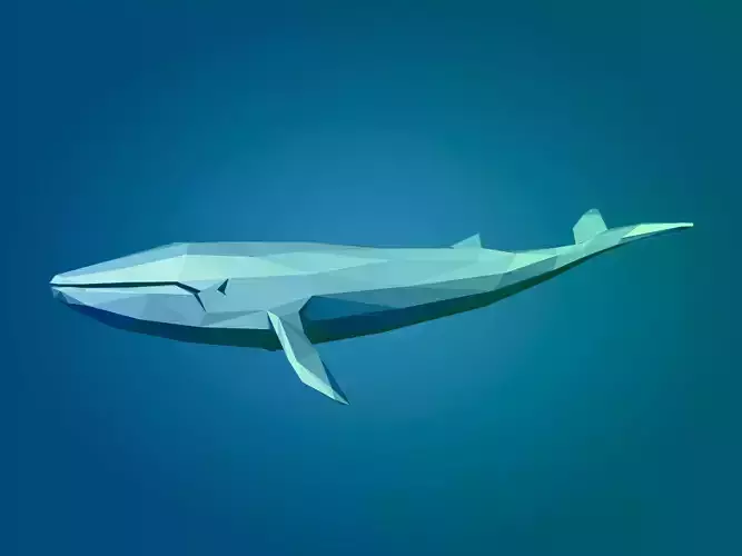 LowPoly Blue Whale Low-poly 3D model
